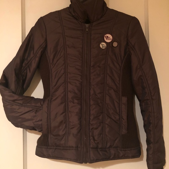 Volcom Snow Jacket Chocolate brown with Patches - Picture 3 of 4